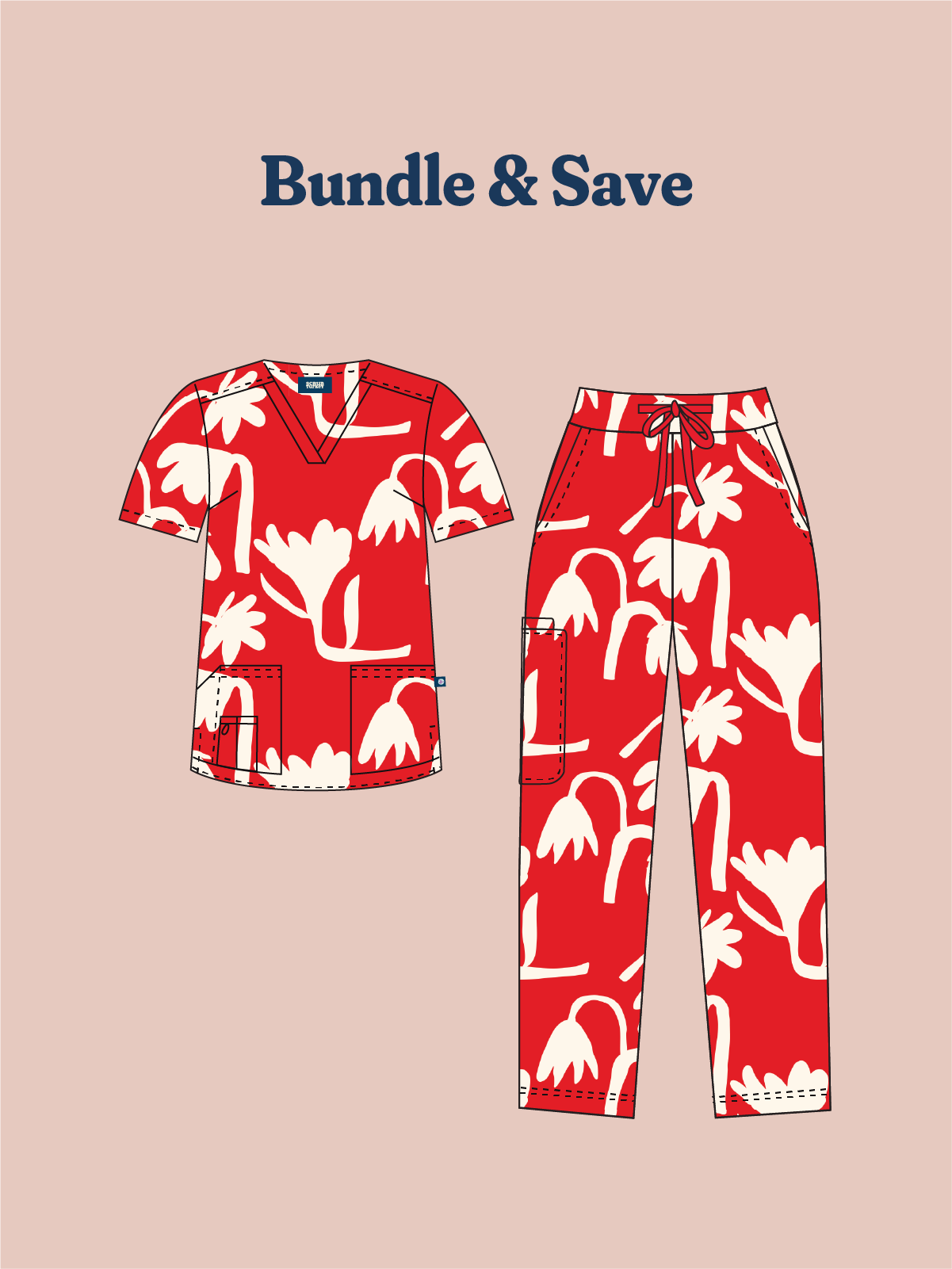 Tulip - Women's Printed Scrub Top (PRE-ORDER)