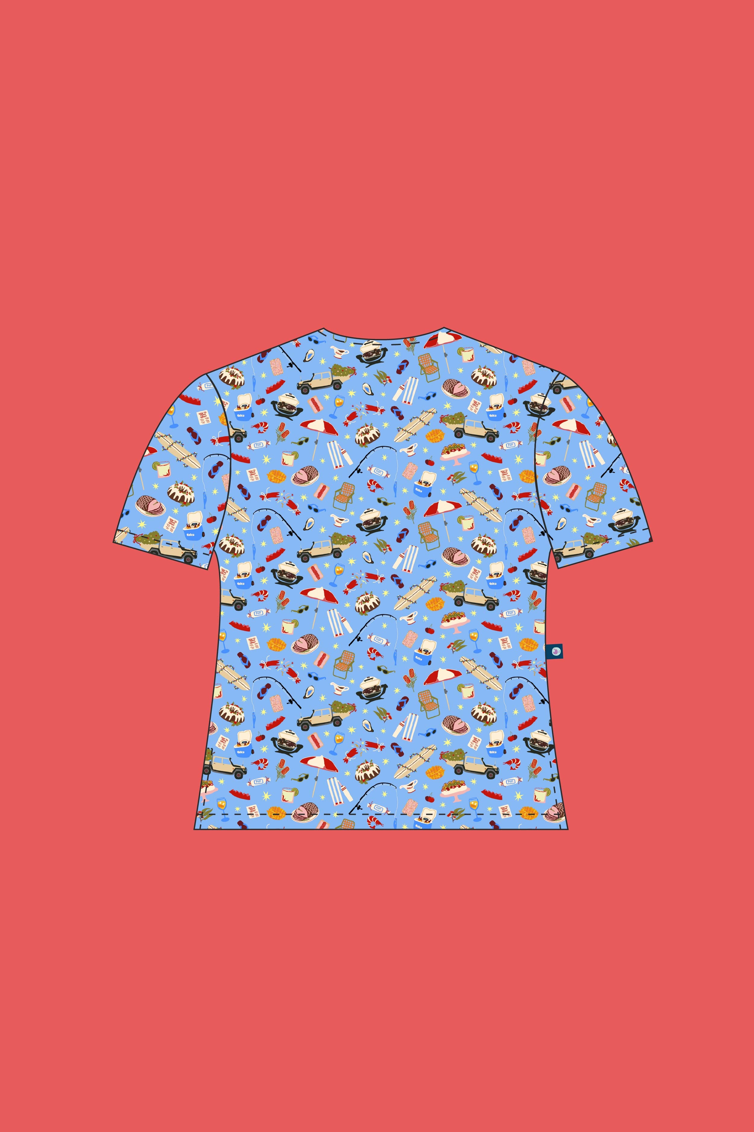 Pre-Order Chrissy Day - Women's Premium Printed Scrub Top