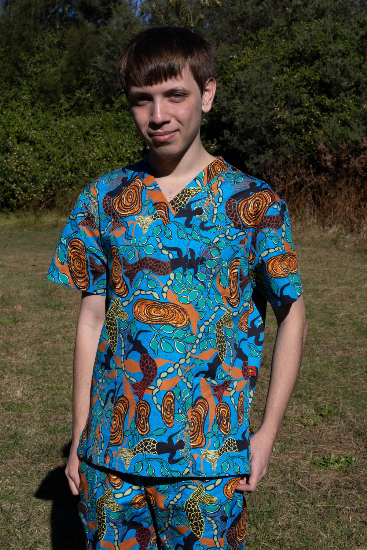 Five Islands - Unisex Printed Scrub Top