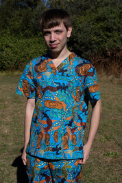 Five Islands - Unisex Printed Scrub Top