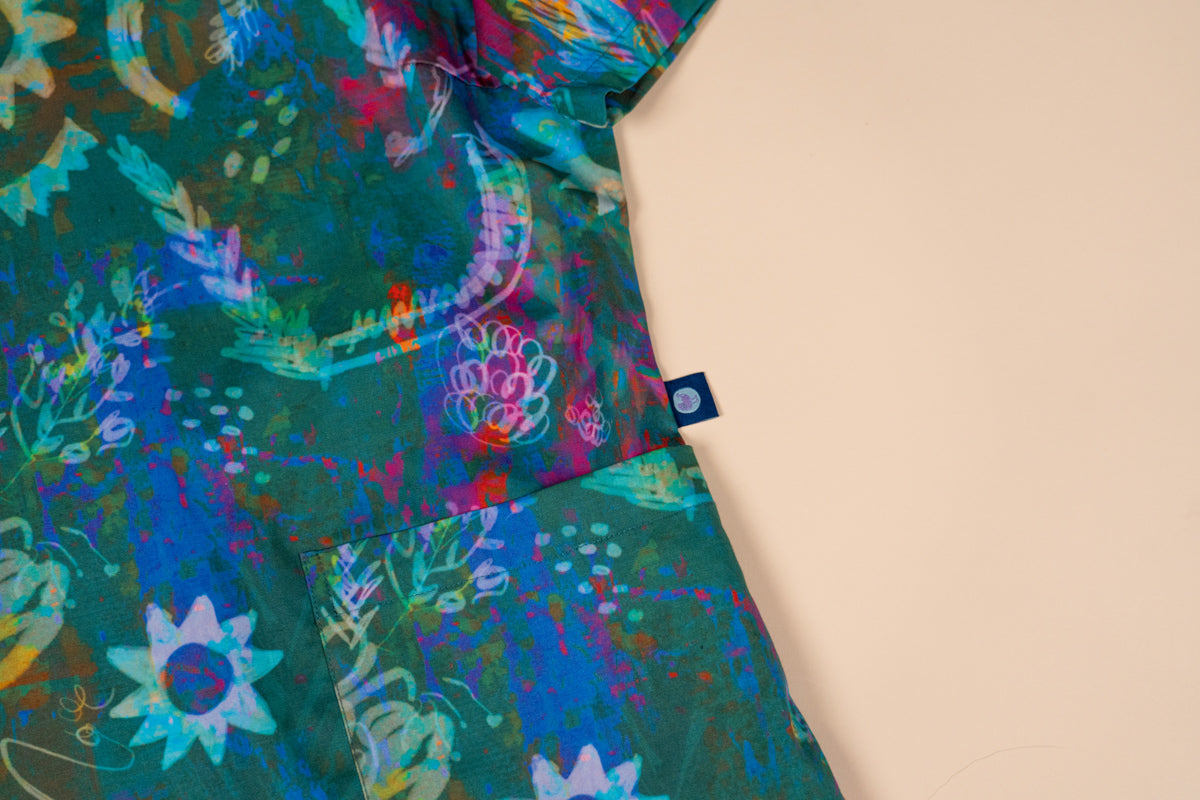 Daintree - Unisex Printed Scrub Top