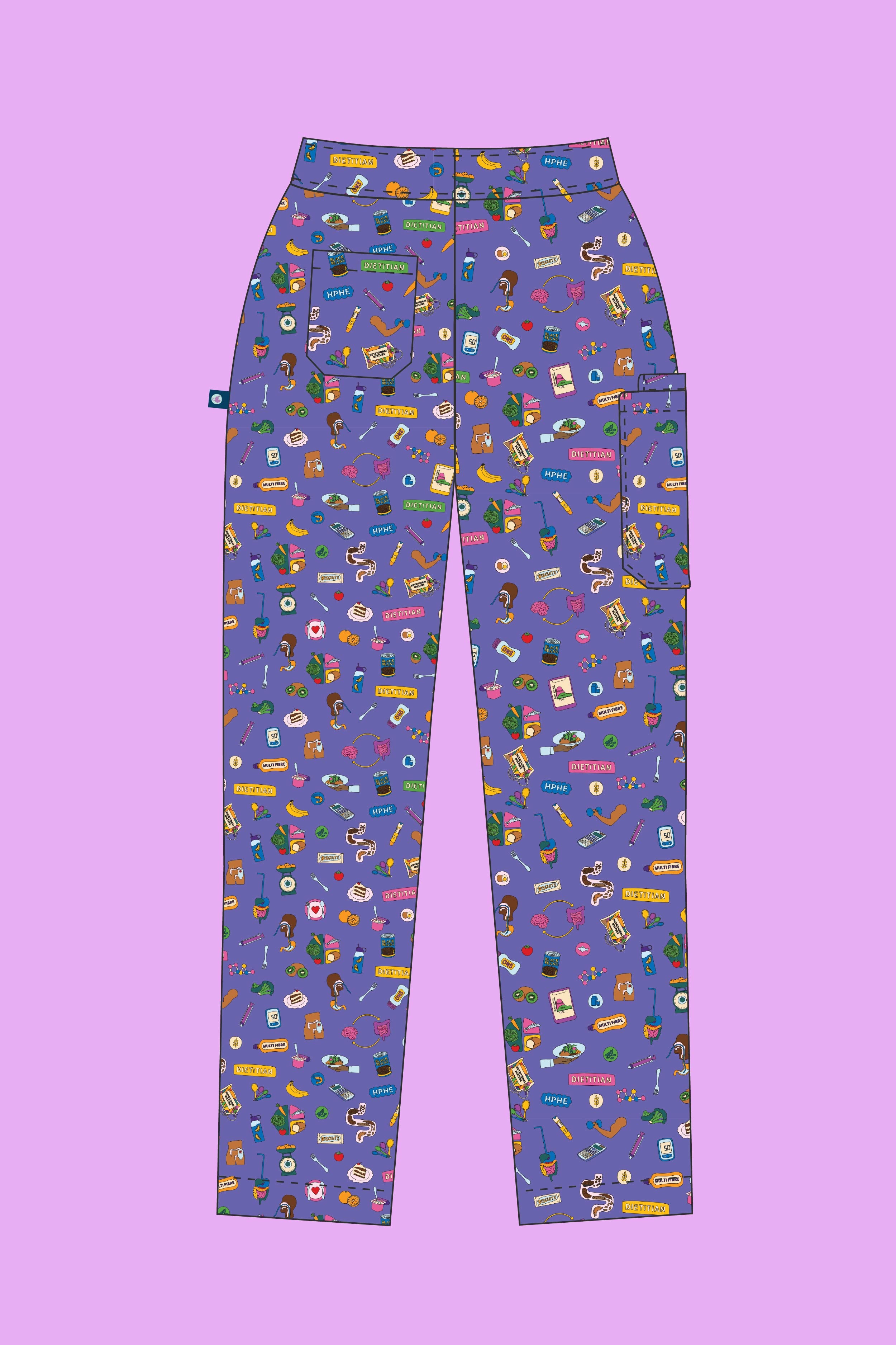 Dietitian - Womens Printed Scrub Pants