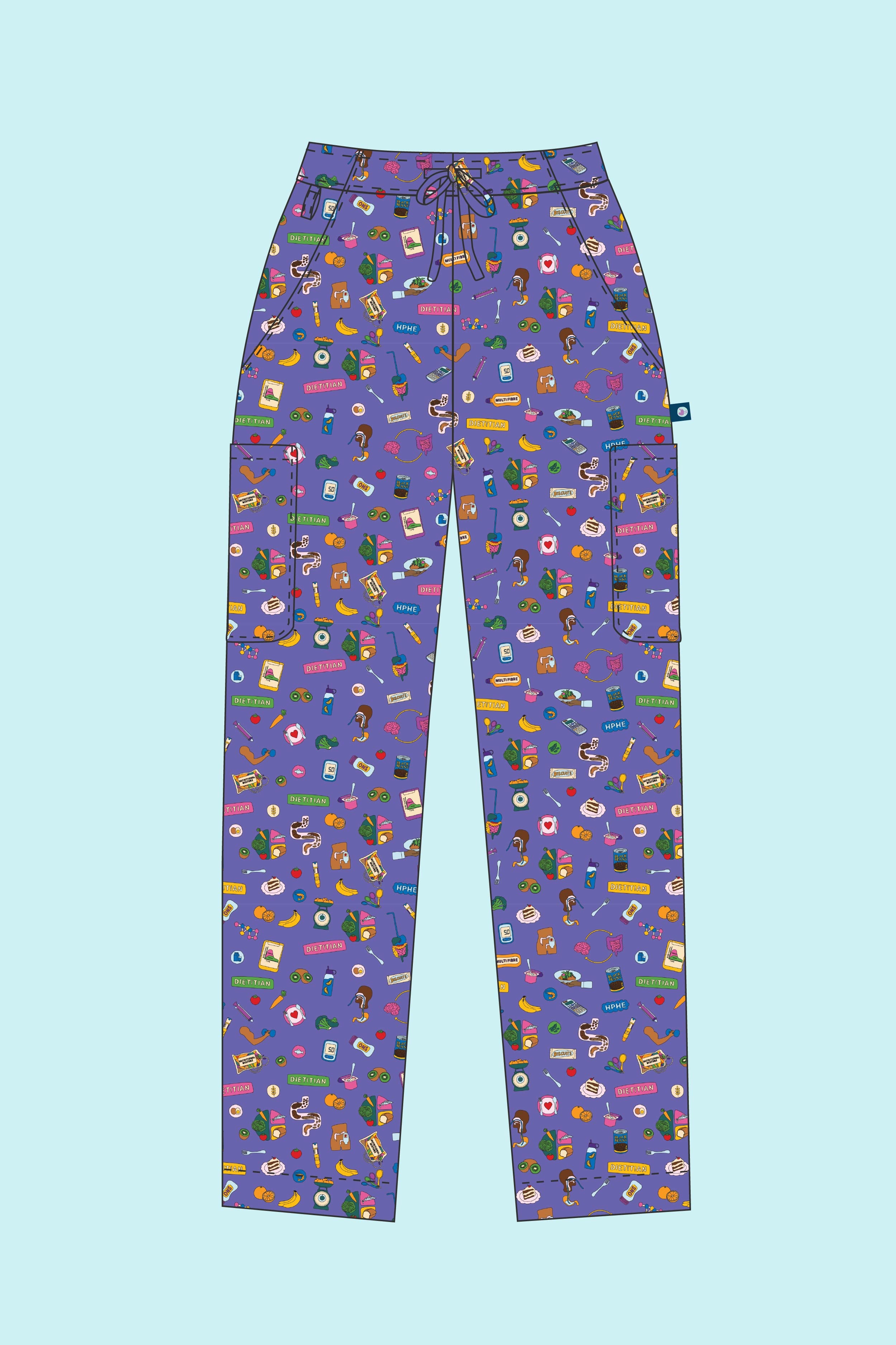 Pre-Order Dietitian – Unisex Printed Scrub Pant