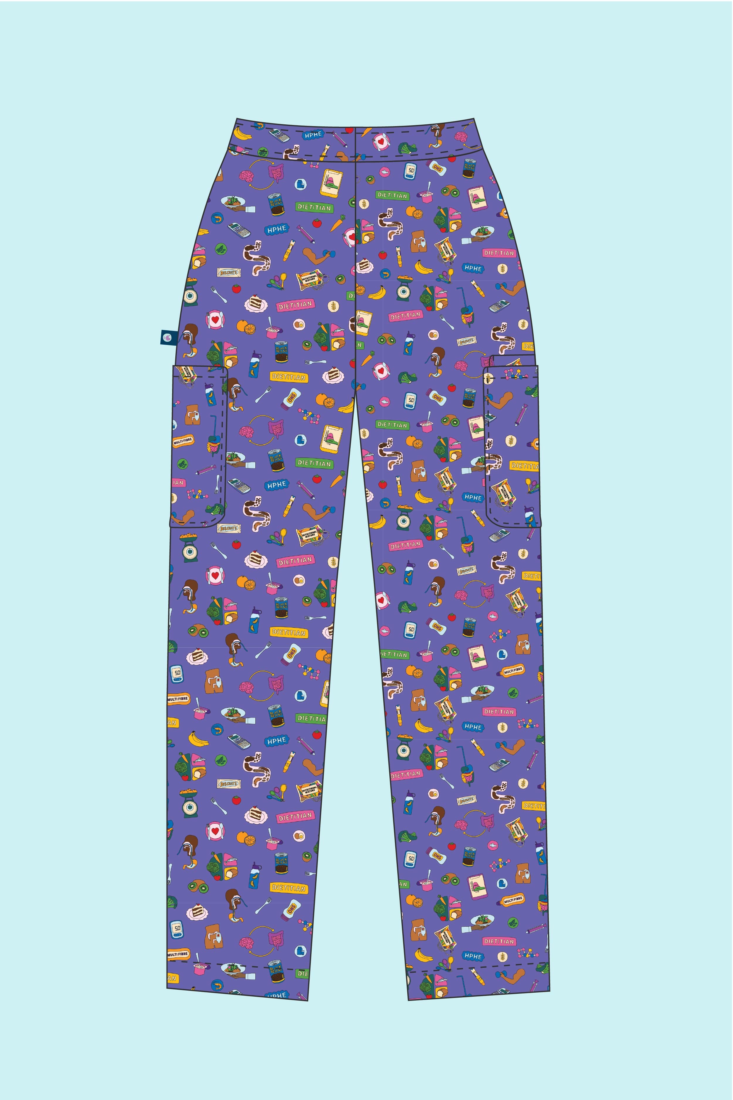 Pre-Order Dietitian – Unisex Printed Scrub Pant