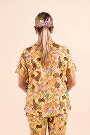 Easter Egg Hunt - Women's Premium Printed Scrub Top