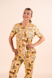 Easter Egg Hunt - Women's Premium Printed Scrub Top
