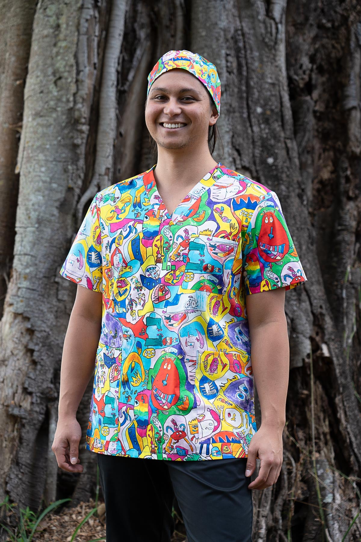 Monster Mash Premium Unisex Printed Scrub Top – Scrub Turkey