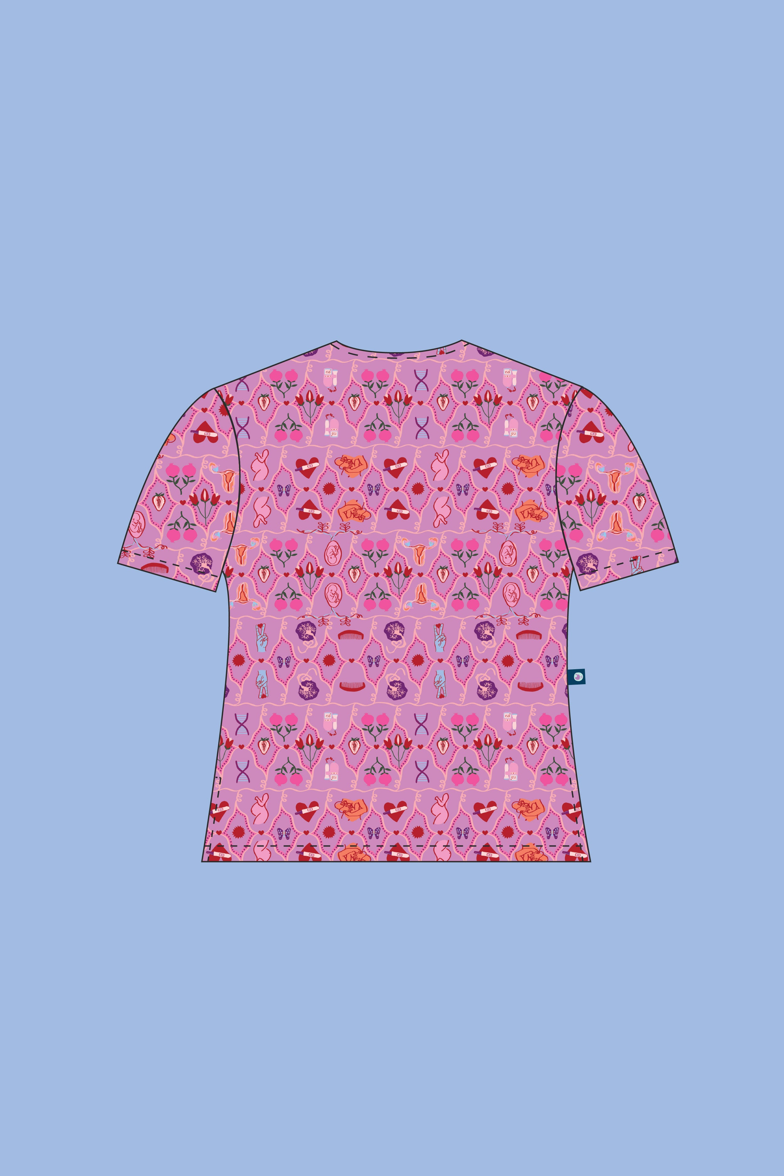 Pre Order Midwifery - Womens Printed Scrub Top
