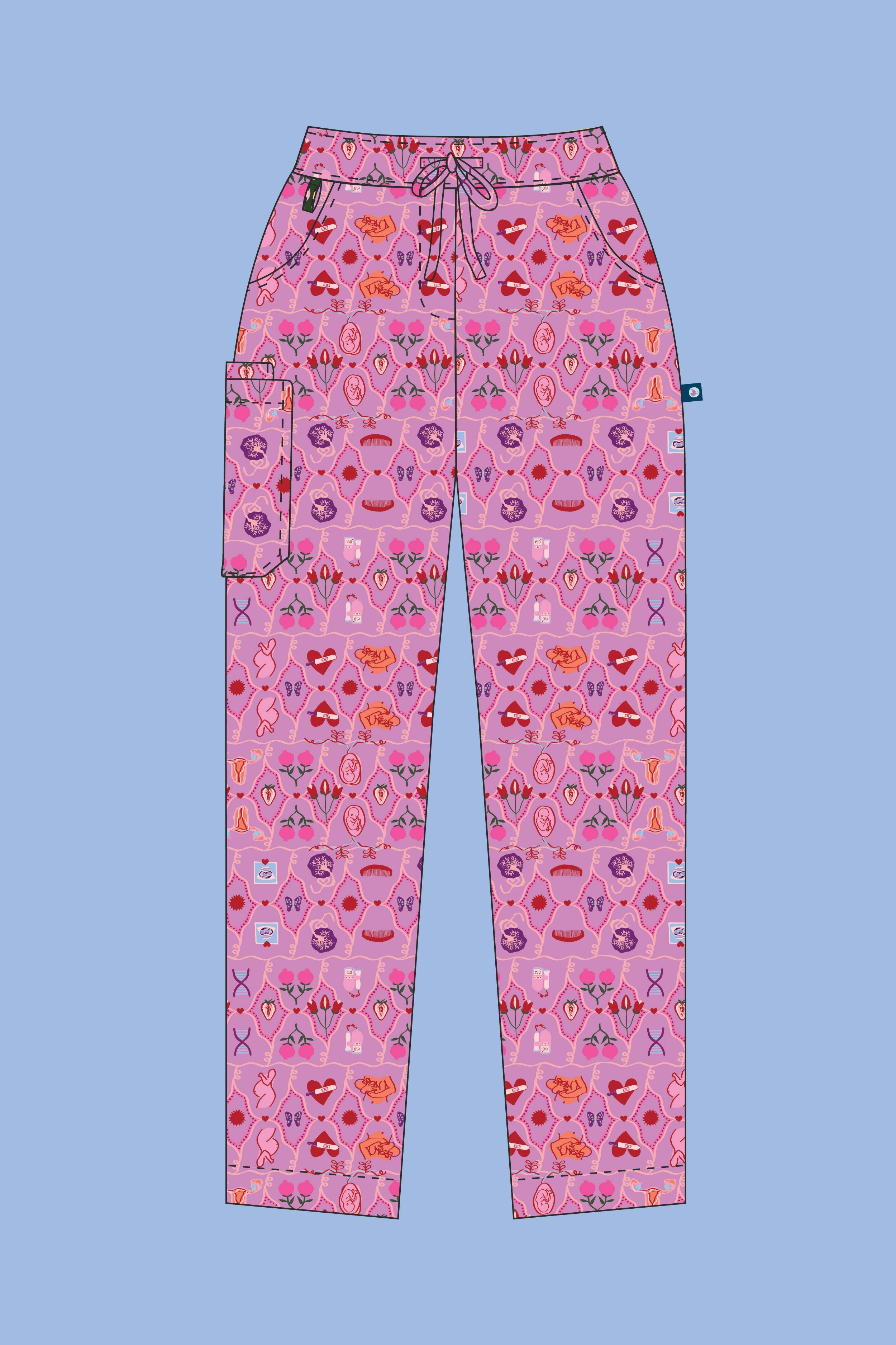 Midwifery - Womens Printed Scrub Pants