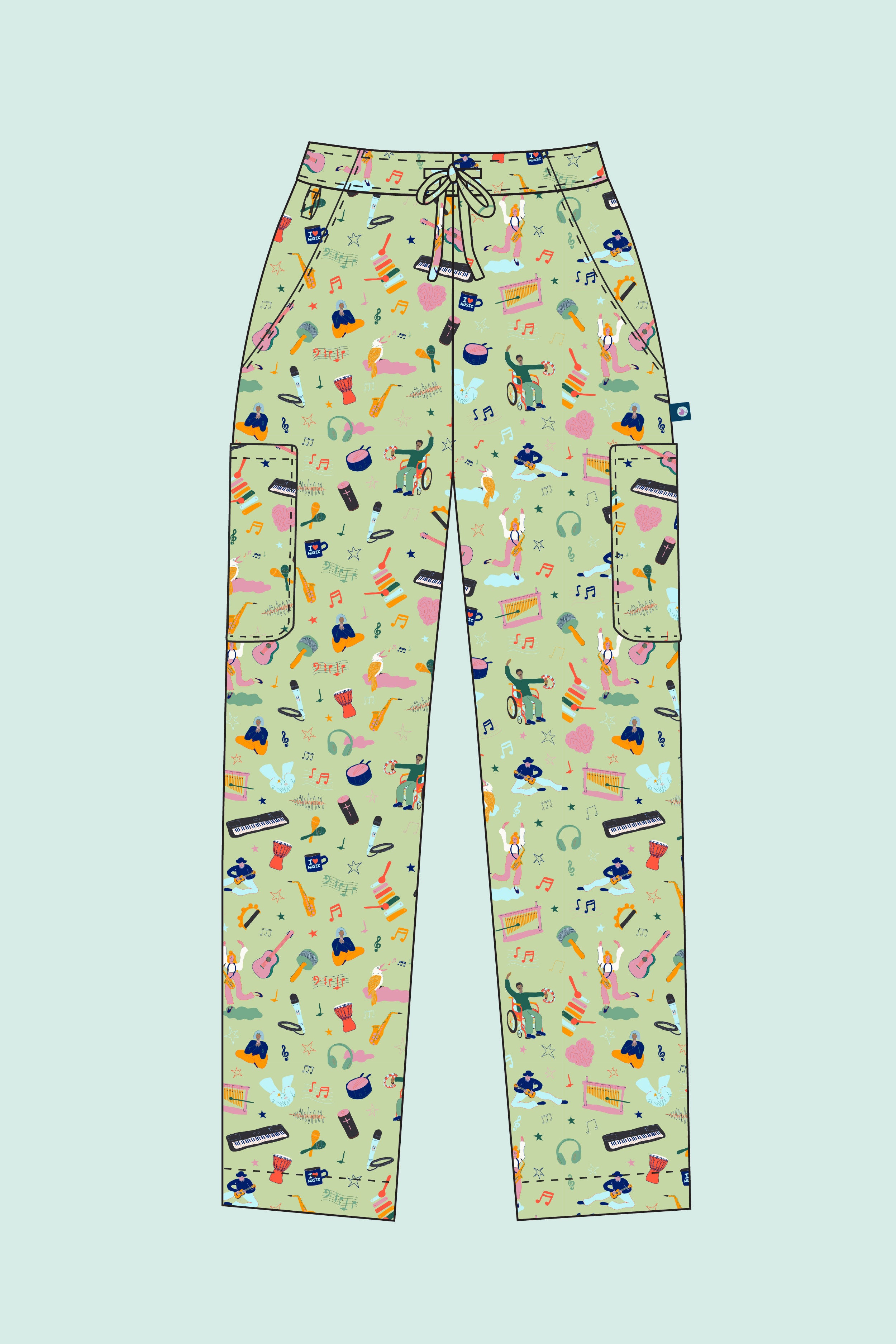 Music Therapy – Unisex Printed Scrub Pants