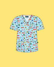Pre-Order Occupational Therapist - Unisex Printed Scrub Top
