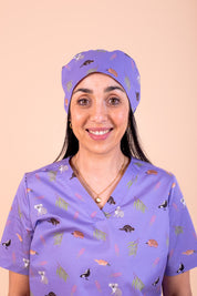Bush Friends - Printed Scrub Cap - Lilac