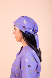 Bush Friends - Printed Scrub Cap - Lilac