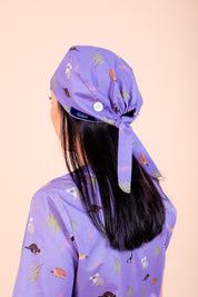 Bush Friends - Printed Scrub Cap - Lilac