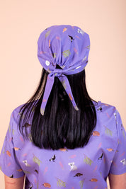 Bush Friends - Printed Scrub Cap - Lilac