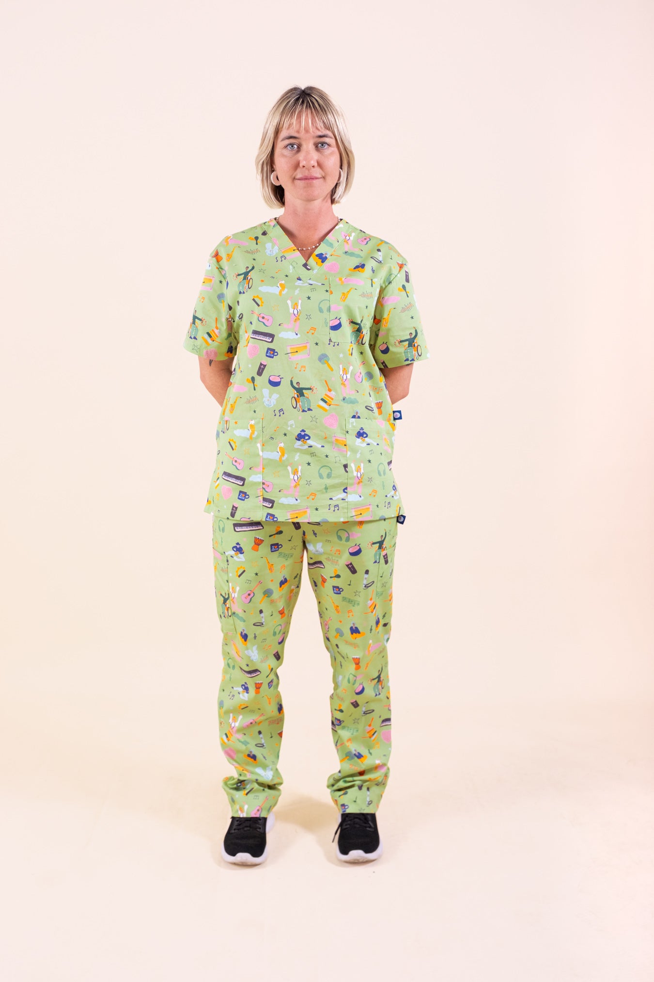 Music Therapy – Unisex Printed Scrub Top