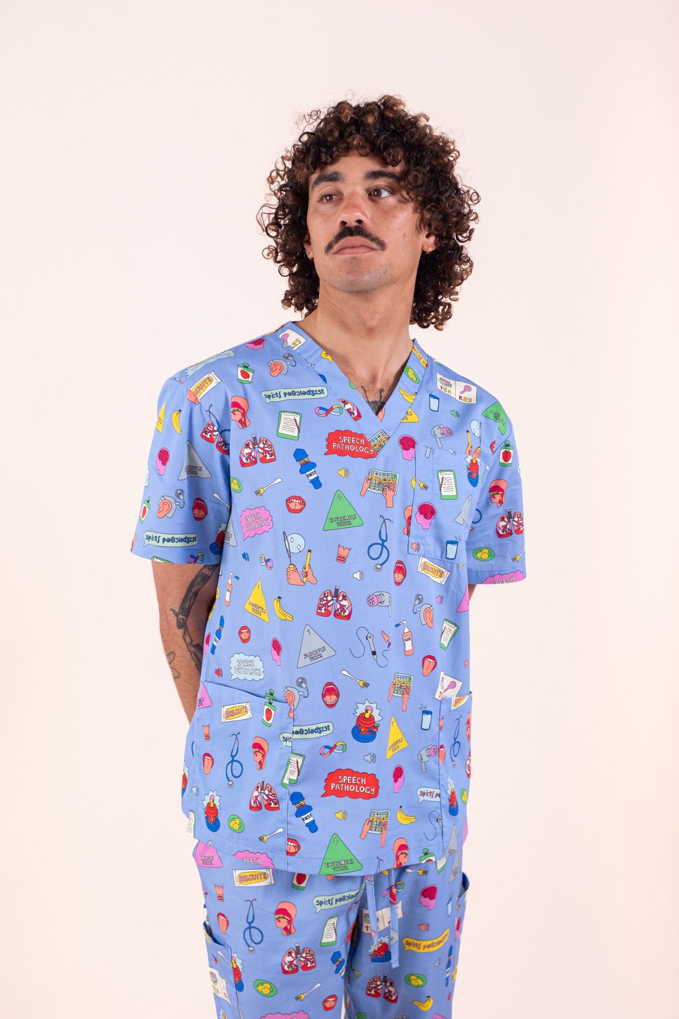 Speech Pathology  – Unisex Printed Scrub Top