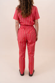 Cherry Stripe - Women's Printed Scrub Pants