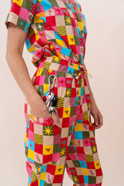 Christmas Checkers - Women's Printed Scrub Pants