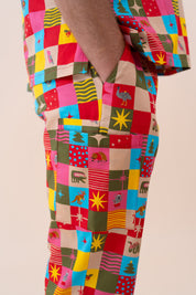 Christmas Checkers - Unisex Printed Scrub Pants