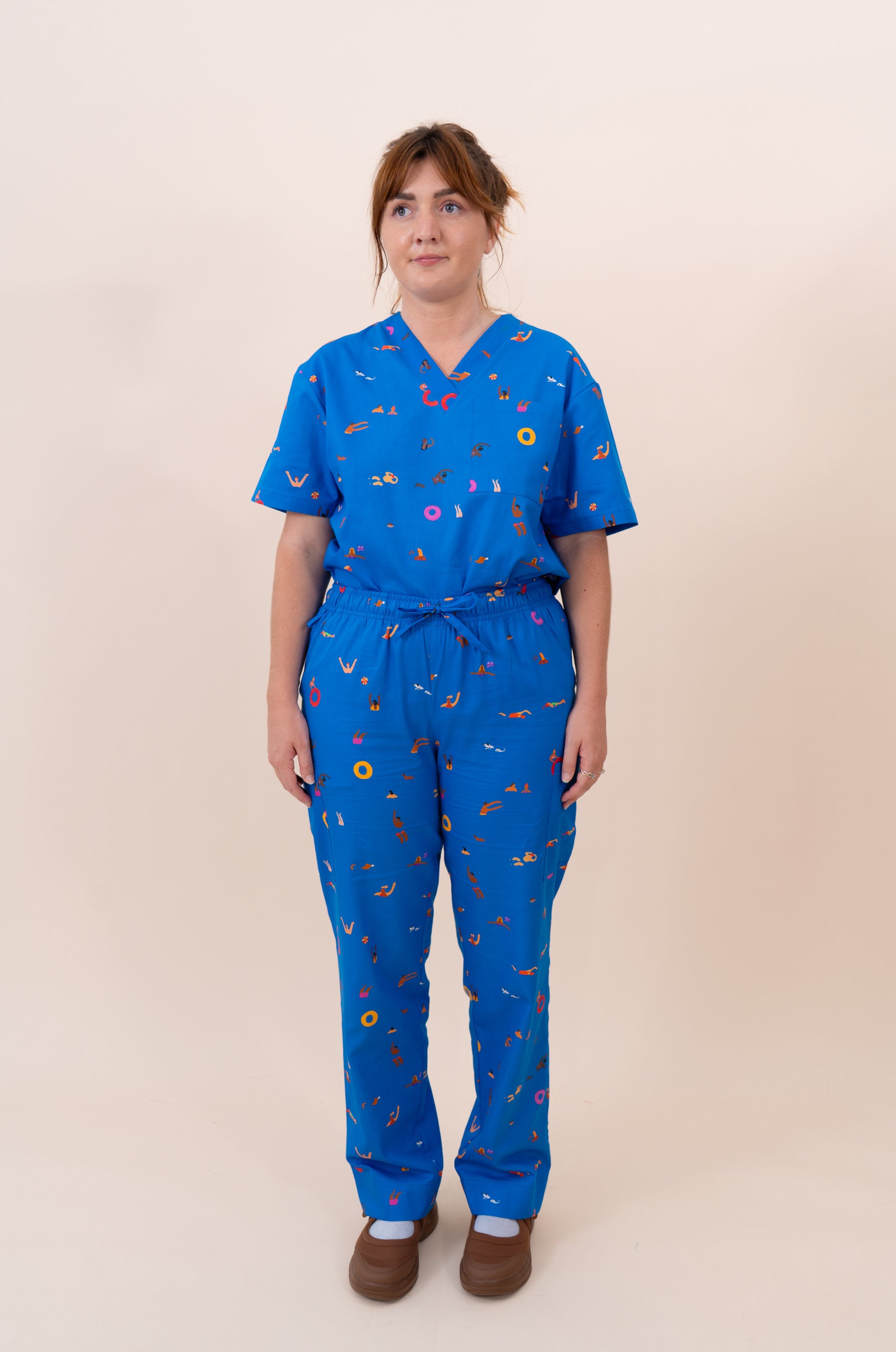 Summer Swims - Unisex Printed Scrub Pants