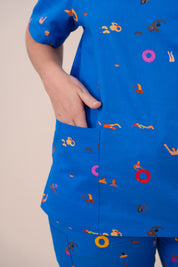 Summer Swims - Unisex Printed Scrub Top