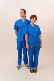 Summer Swims - Unisex Printed Scrub Top