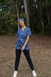 Bush Friends - Midnight - Unisex Printed Scrub Top