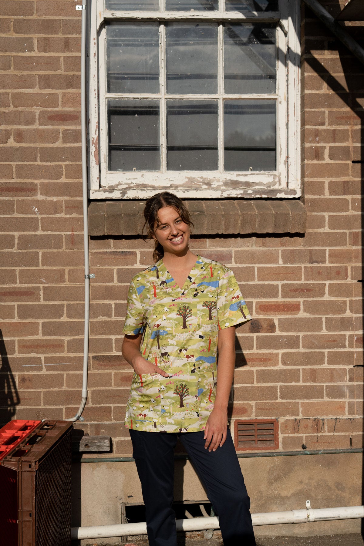 Farm animal scrub top discount