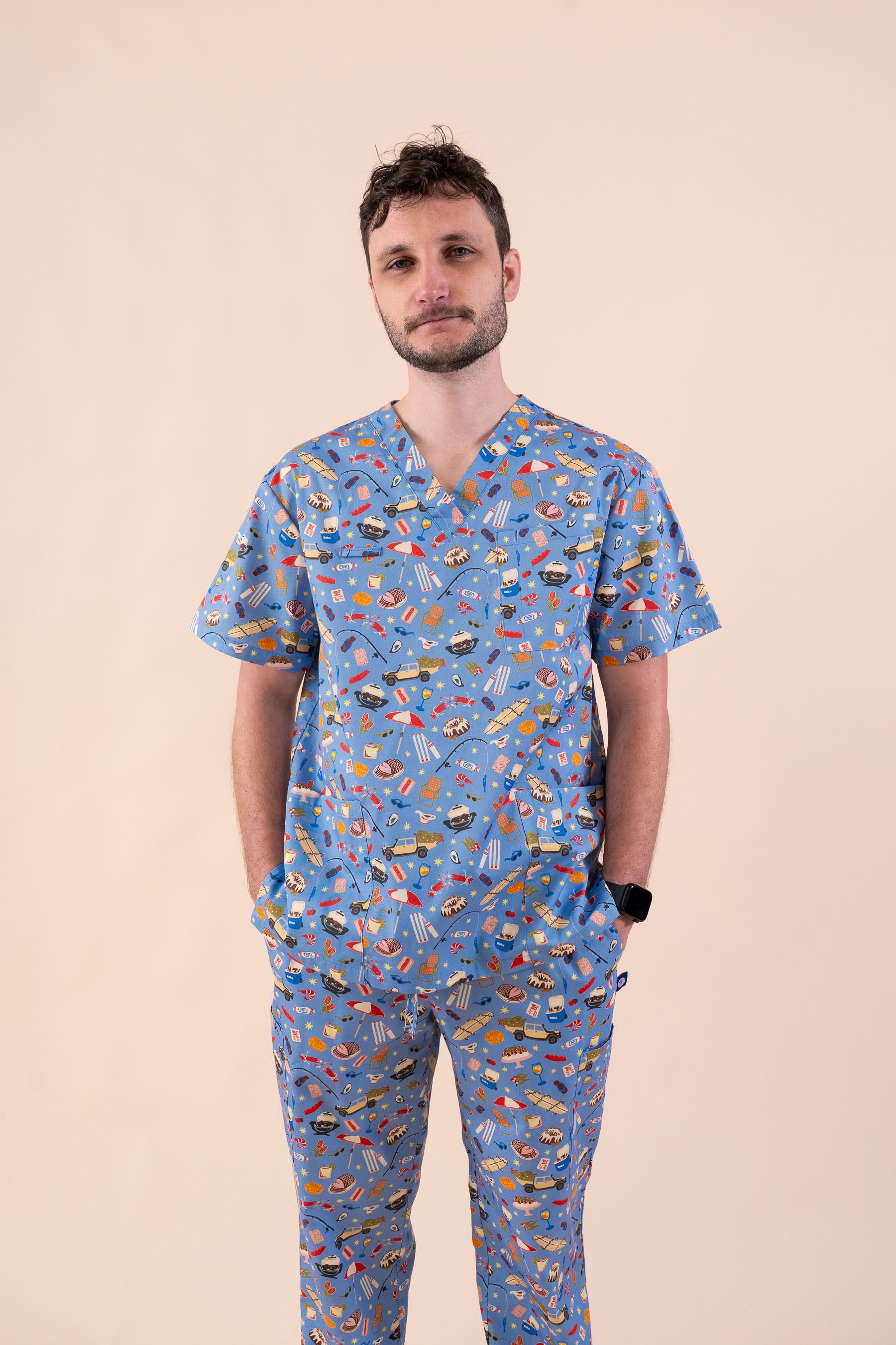 Chrissy Day – Unisex Printed Scrub Top