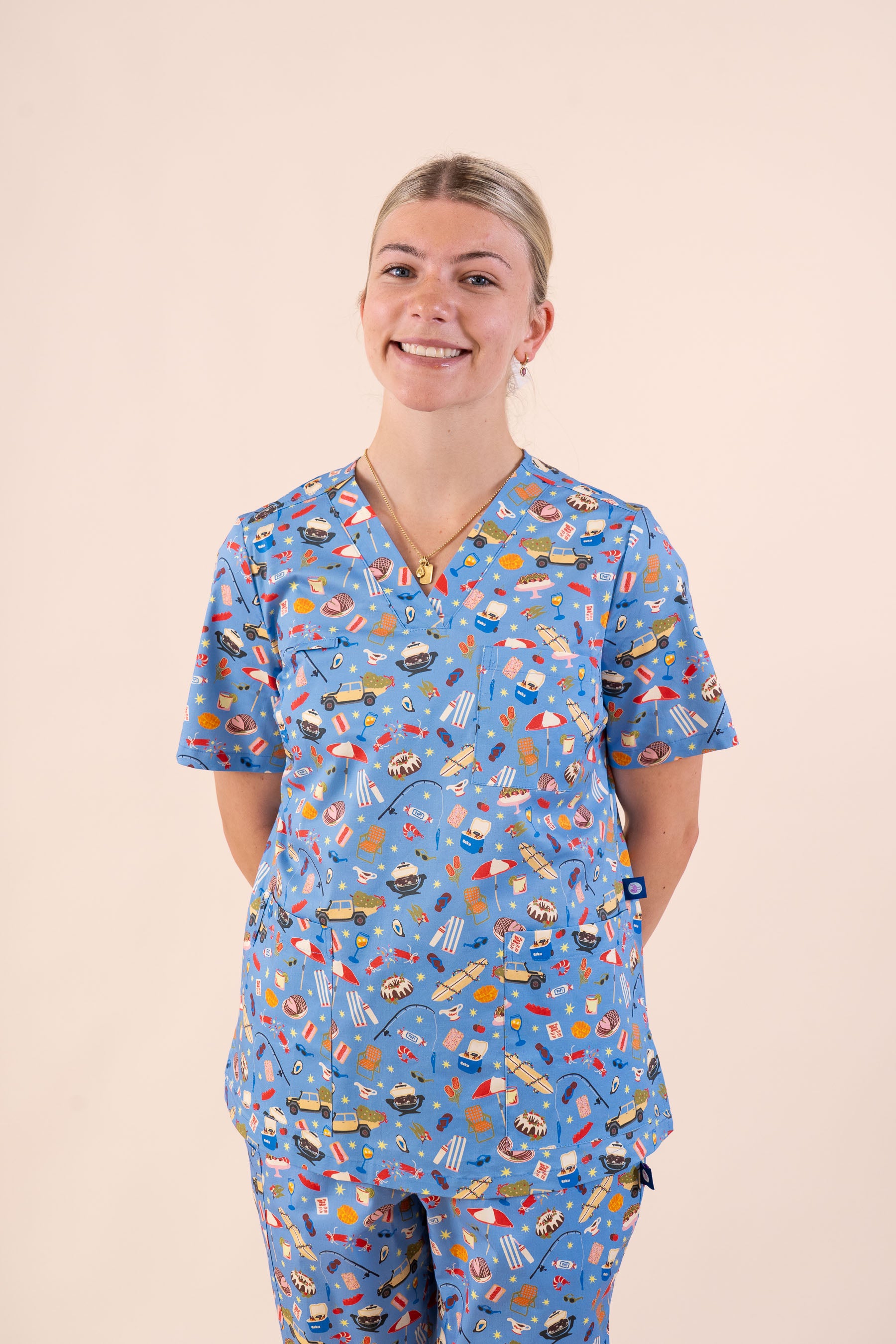 Chrissy Day - Women's Premium Printed Scrub Top