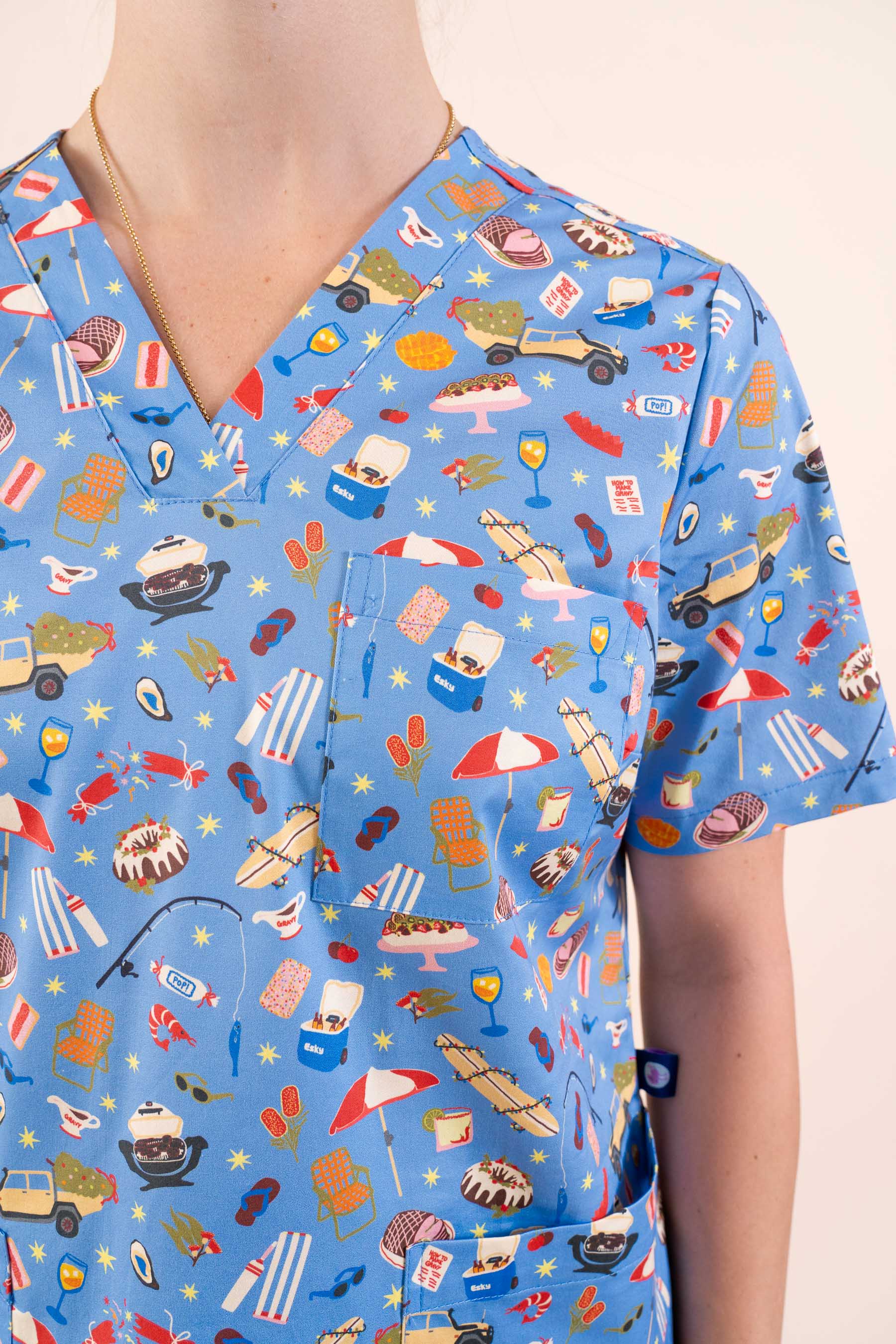 Chrissy Day - Women's Premium Printed Scrub Top