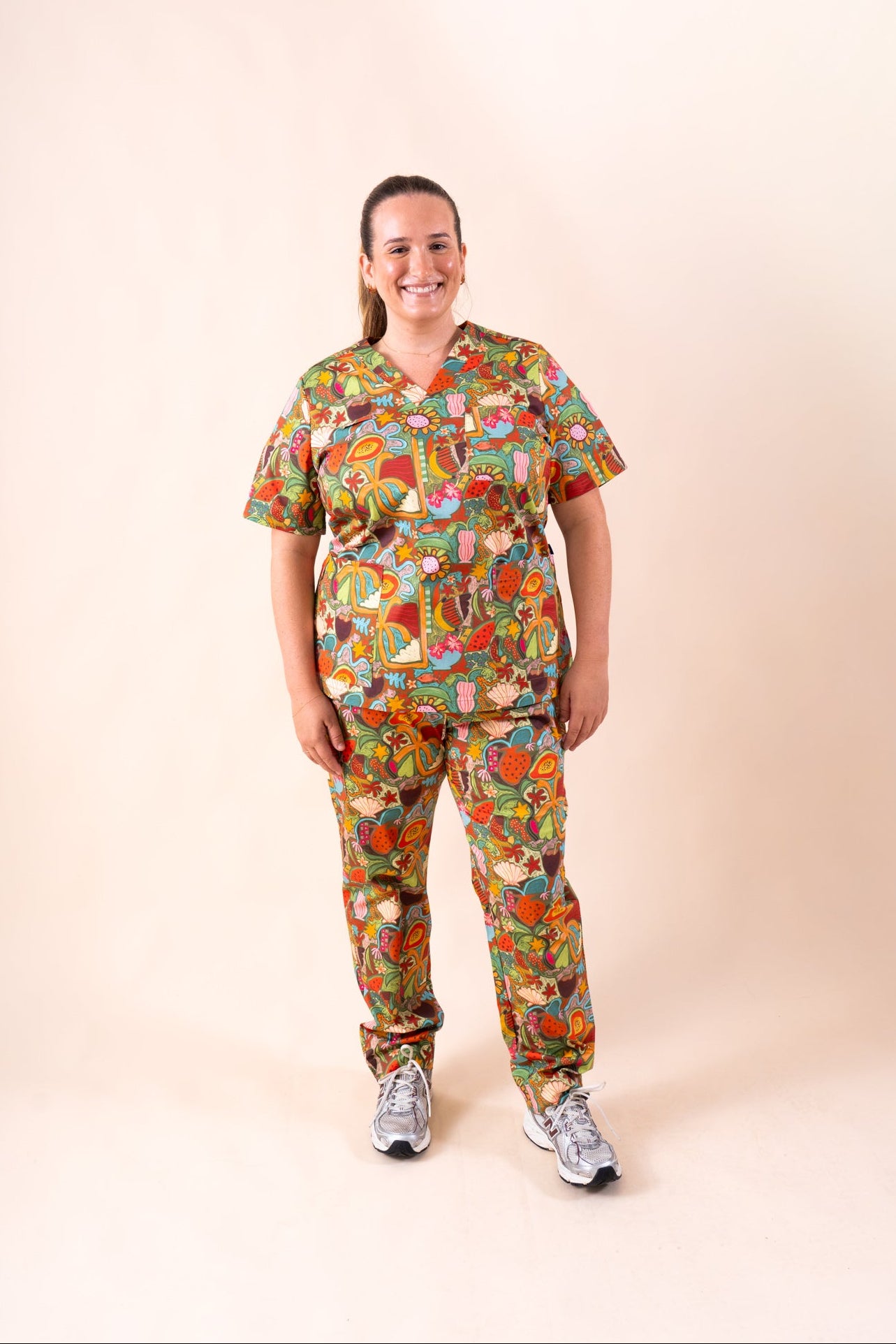 Tropical Splendour - Women's Premium Printed Scrub Pants