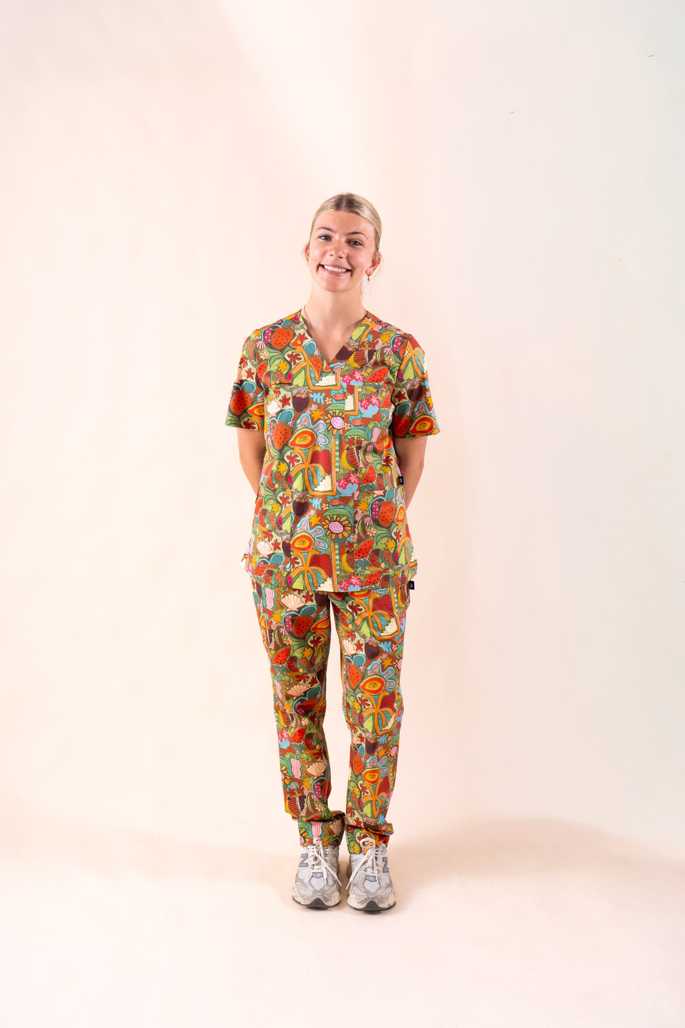 Tropical Splendour - Women's Premium Printed Scrub Top