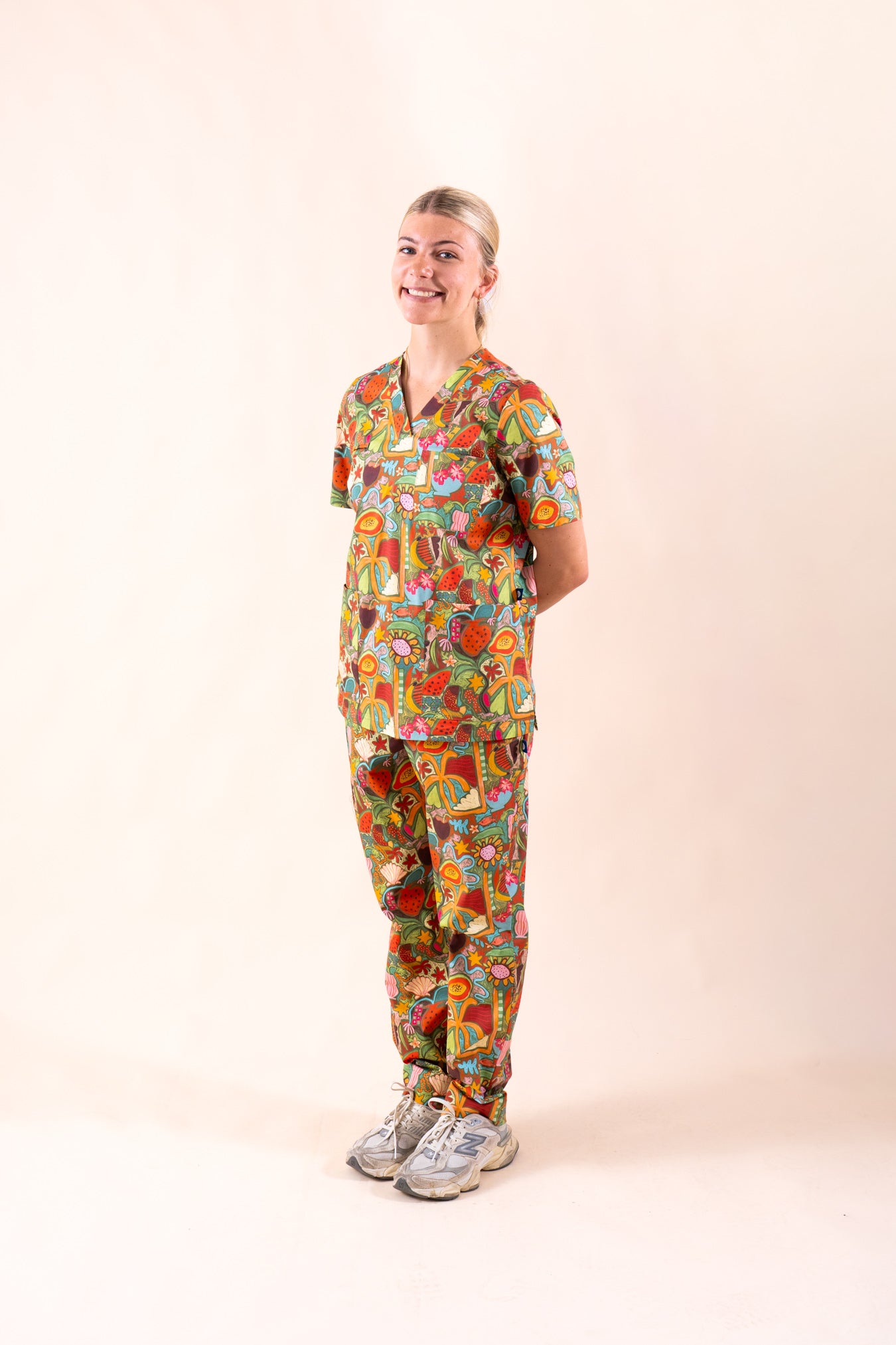 Tropical Splendour - Women's Premium Printed Scrub Pants