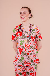 Fruit Field - Women's Printed Scrub Top