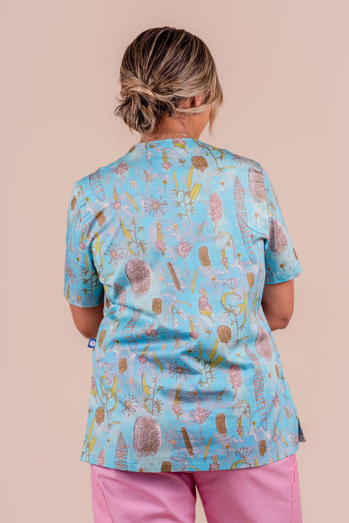 Banksia Adrift - Women's Printed Scrub Top