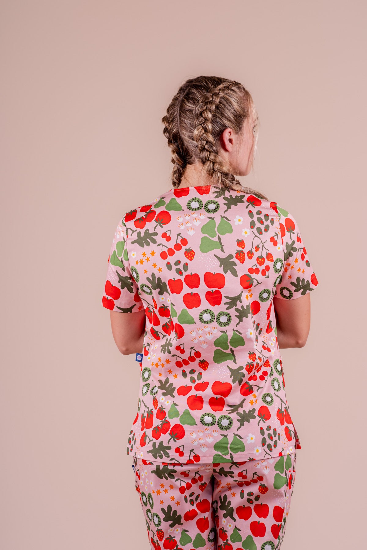 Fruit Field Women's Printed Scrub Top