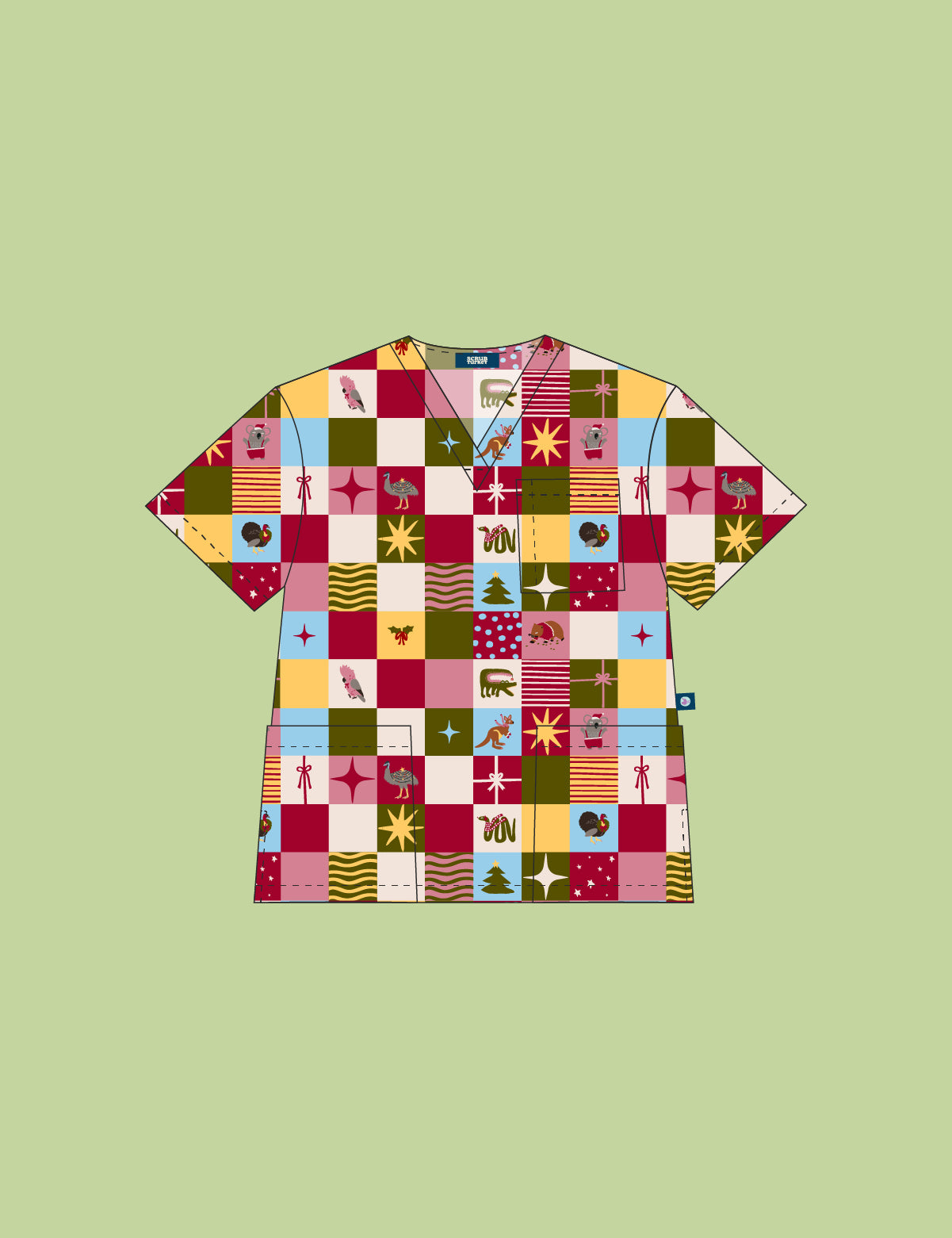 Scrub-Turkey-Scrubs-Style-Drawings-Christmas-Checkers-Unisex-Top.jpg