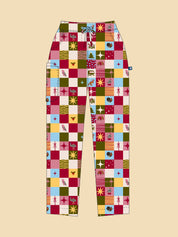 Christmas Checkers - Women's Printed Scrub Pants
