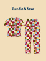 Christmas Checkers - Women's Printed Scrub Pants