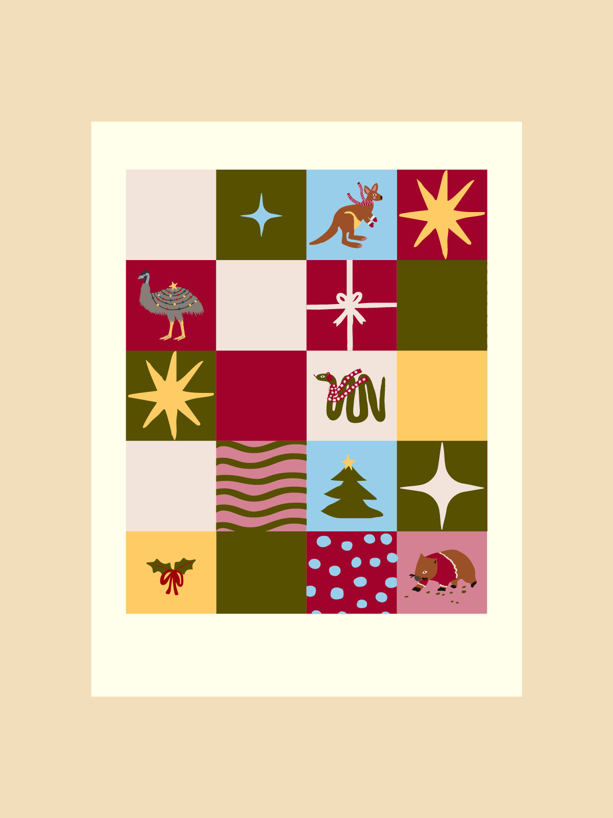 Christmas Checkers - Women's Printed Scrub Top