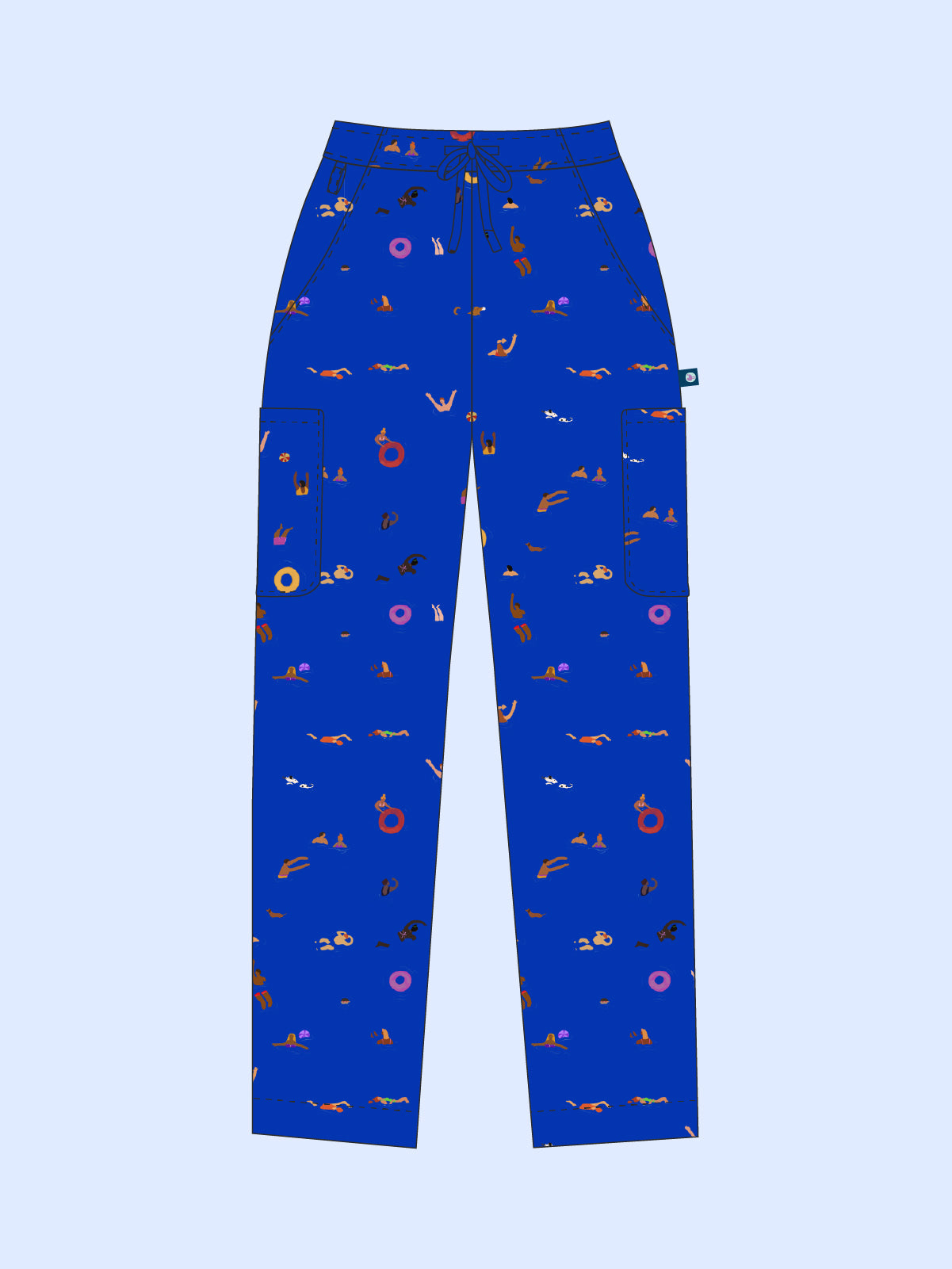 Summer Swims - Unisex Printed Scrub Pants