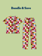 Christmas Checkers - Unisex Printed Scrub Pants