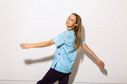 Bloomin' Aussies -Aqua –  Women's Printed Scrub Top