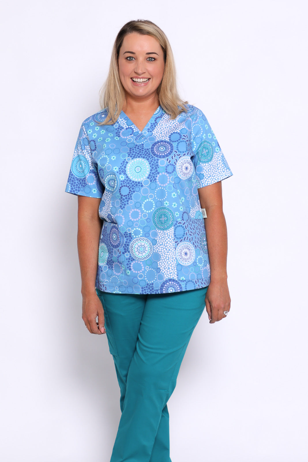 Teal blue scrub tops hotsell