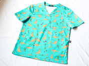 Xmas Kangaroo Paws  - Unisex Printed Scrub Top