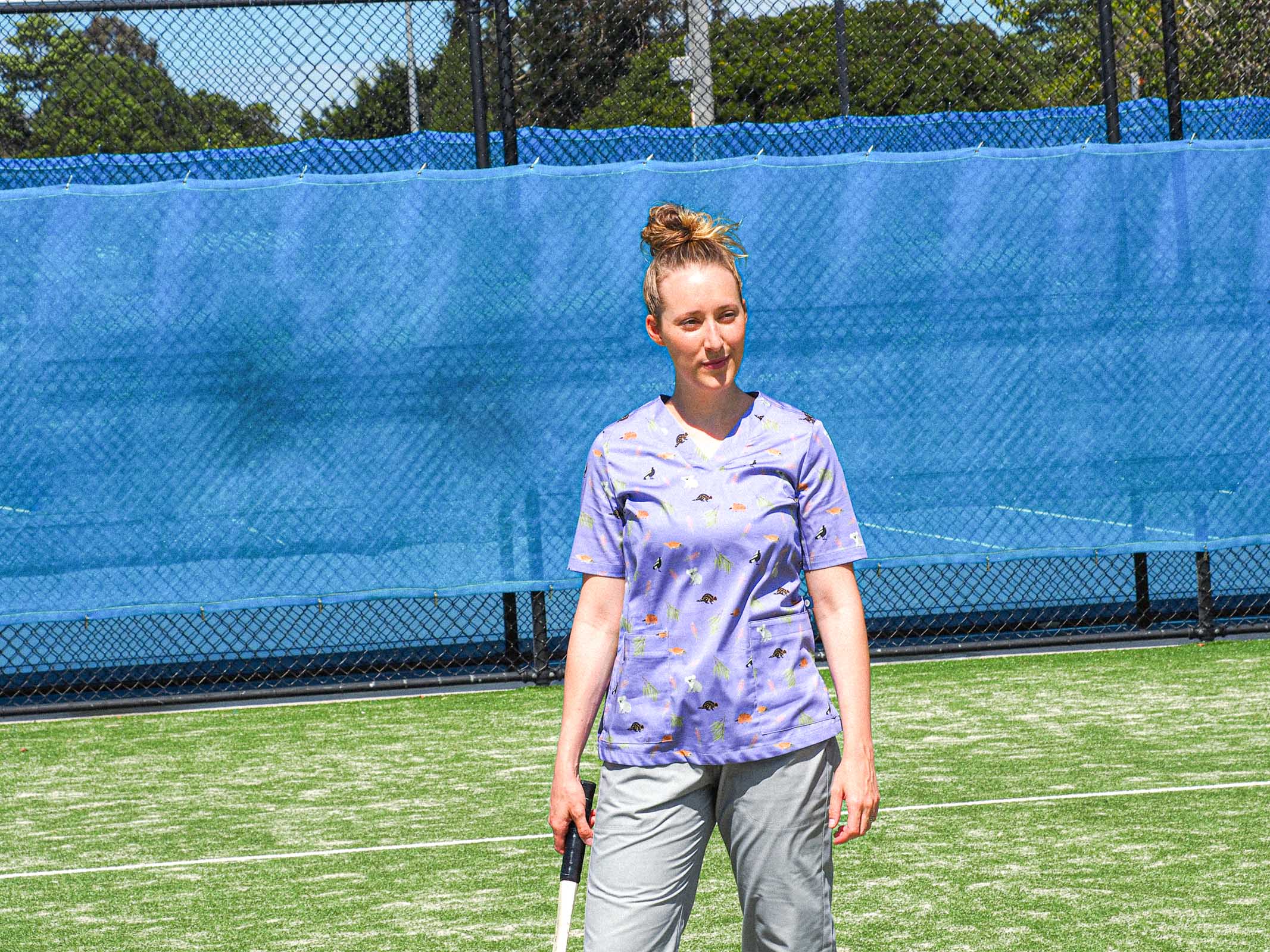 Bush Friends  - Lilac - Women's Printed Scrub Top