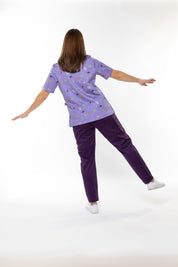 Bush Friends  - Lilac - Women's Printed Scrub Top