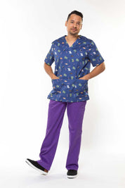 Bush Friends - Midnight - Unisex Printed Scrub Top